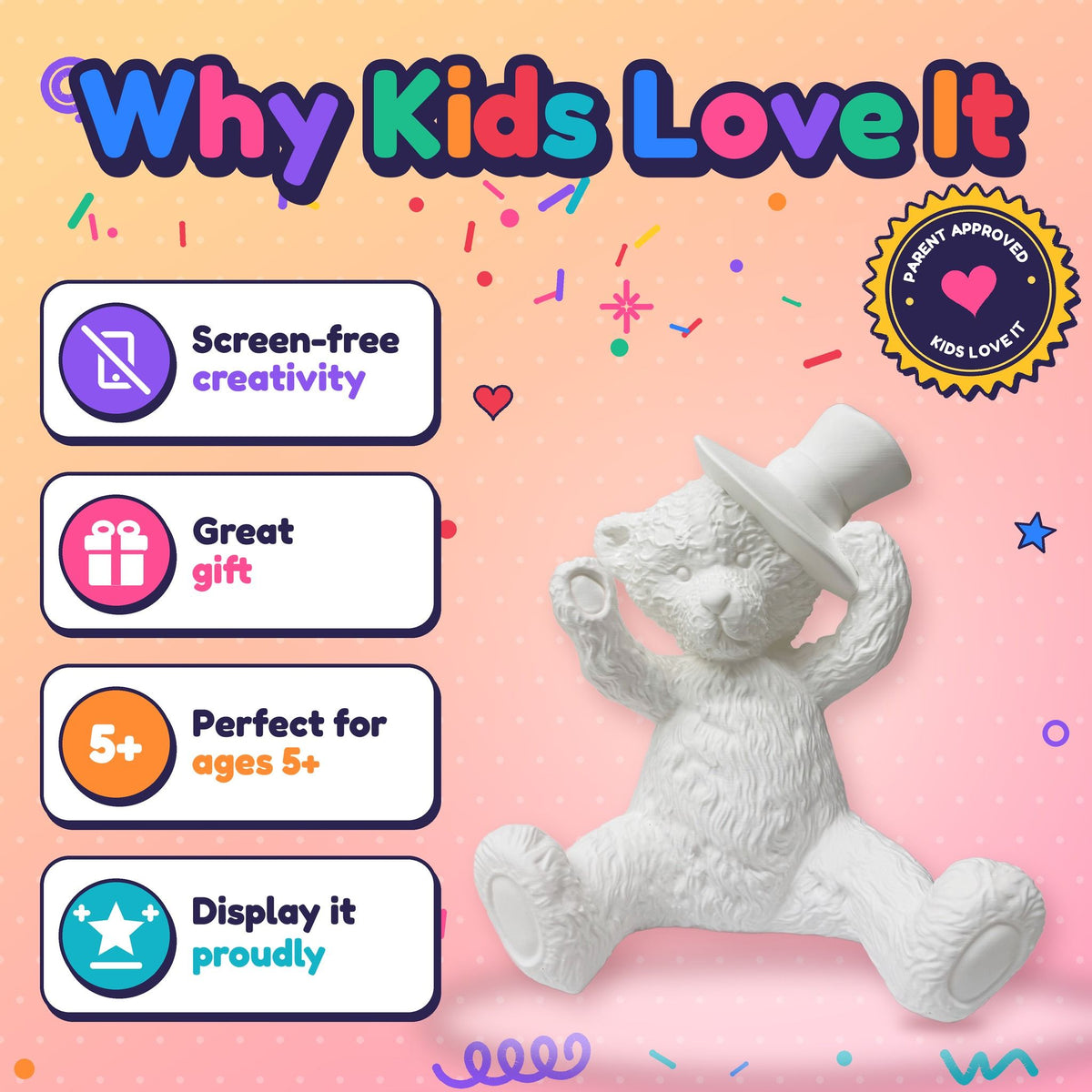 Color Your Own Bear 7.75 Inch Tall – Creative Coloring Kit