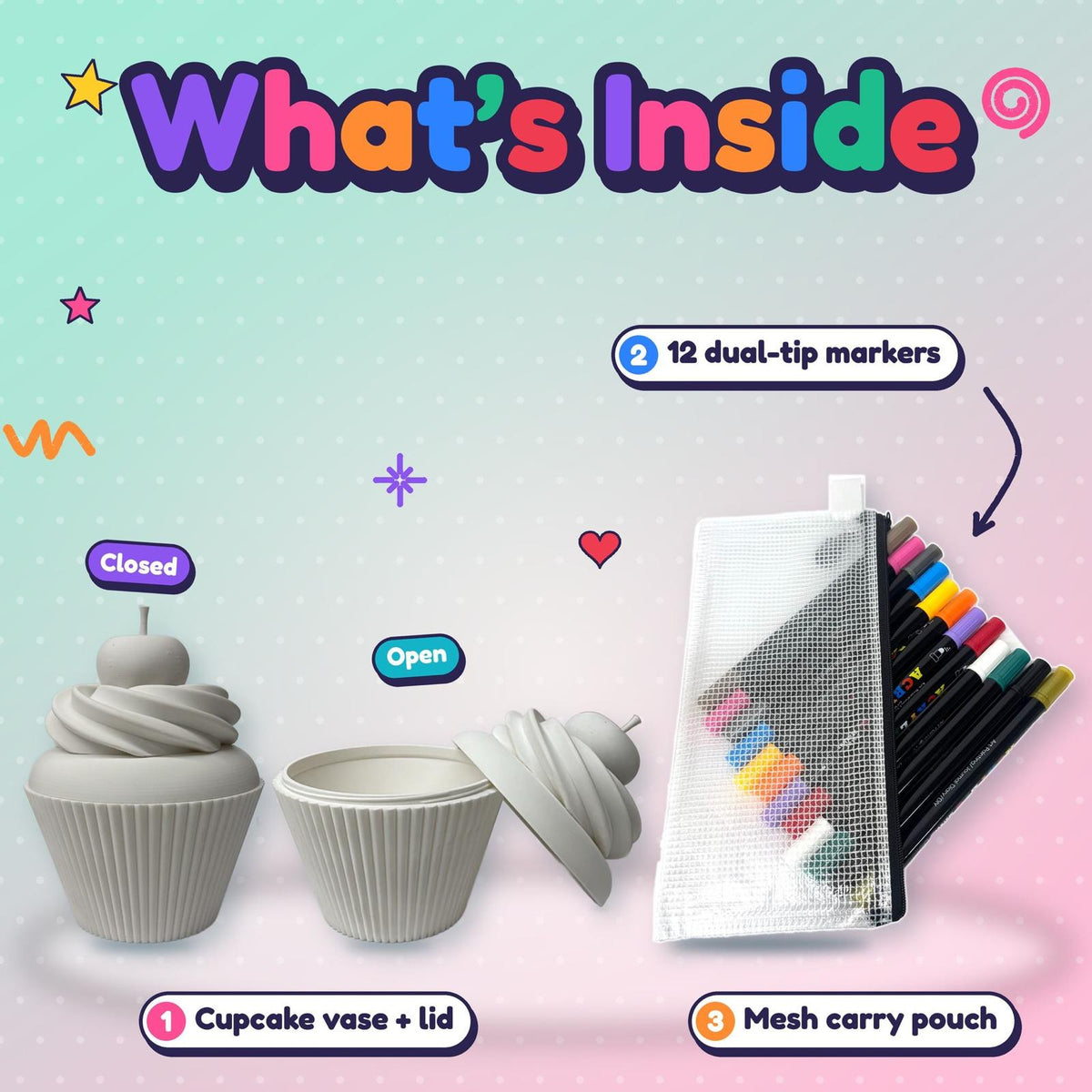 Color Your Own Cupcake Trinket Box – Creative Coloring Kit