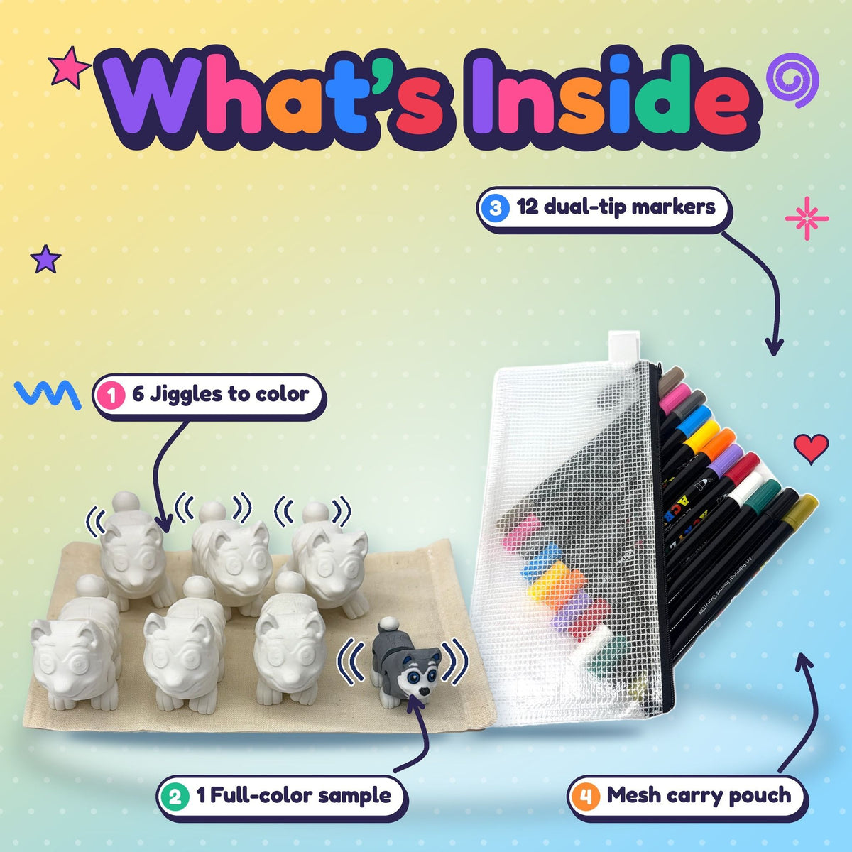 Color Your Own Jiggles – Wiggly Wobbly Coloring Kit