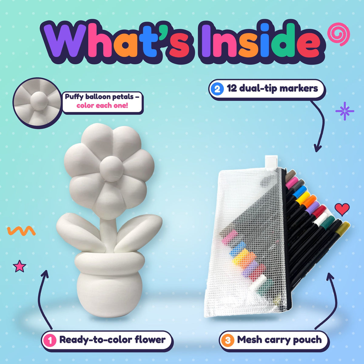 Color Your Own Flower 11.75" Tall - Creative Coloring Kit