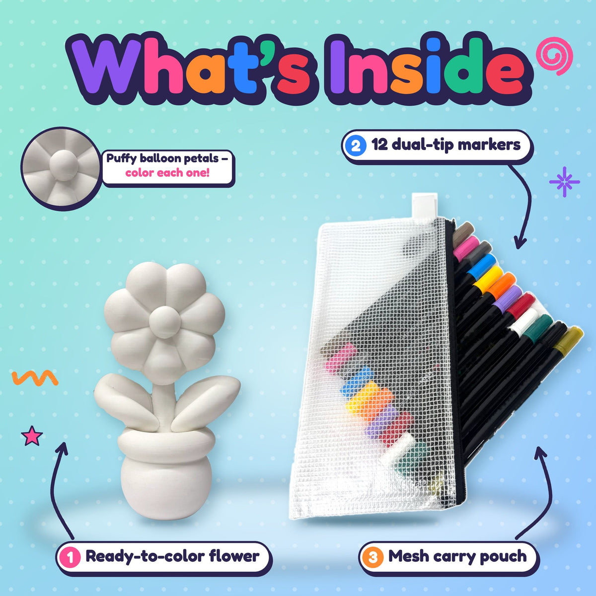 Color Your Own Flower 7.75" Tall - Creative Coloring Kit